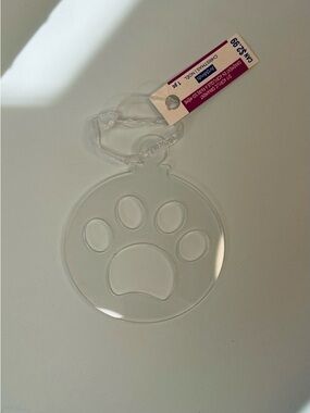 Clear Acrylic Paw Print Ornament DIY Pet Memorial Craft Christmas 5 for $10